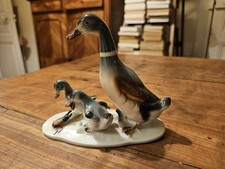 Canard En Porcelaine Allemande Rare Figurine Décoration 