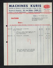 PARIS (IX°) MACHINES & CISEAUX ELECTRIQUES à couper les TISSUS "KURIS" en 1936