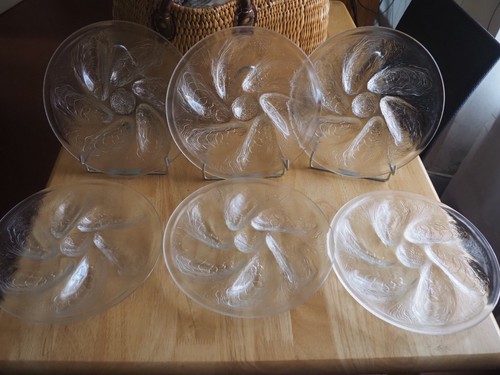 Assiettes huîtres - 6, à