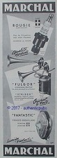 PUBLICITE MARCHAL BOUGIE CORINDON FULGOR STRIDOR PHARE FANTASTIC DE 1956 AD PUB