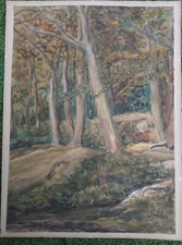 AQUARELLE SUR PAPIER SOUS BOIS
