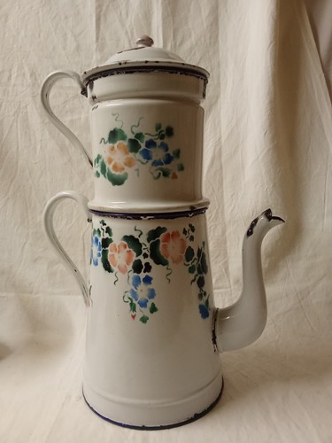 Ancienne cafetiere emaillee - cafetiere,