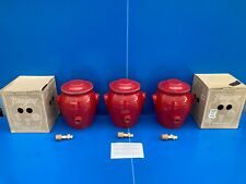 Vinaigrier en Grès Rouge praline 4,7L Digoin + ROBINET BOIS NEUF 2 -ème choix