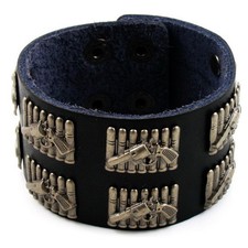 Leather bracelet mens bullet - mens,