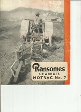RANSOMES CHARRUES MOTRAC 7 - 1939 ? FRENCH / catalogue brochure dépliant 