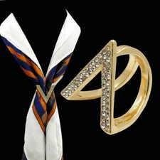 Attache foulard métal doré &
