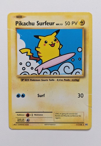 Carte pokemon pikachu surfeur - pokemon,
