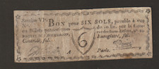 Billet de Confiance 6 sols Paris - Compagnie de Commission- Rue des Bons Enfants