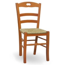 Chaise De Salle À Manger Loris En Bois De Cerisier Avec Assise En Paille