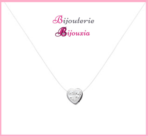 Collier fil nylon - fil, coeur