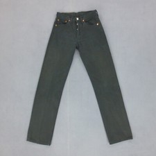 Jean Droit Vintage 90s Levi's 501 Femme W27 L32 Noir Made in France Coton Bouton