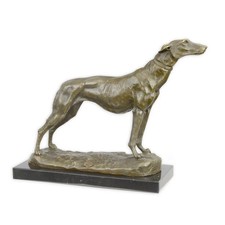 STATUE MODERNE SCULPTURE BRONZE CHIEN GRIS