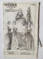 PATRONS 5 ROBES DE BAL POUR POUPEE MANNEQUIN BARBIE MODES & TRAVAUX COMPLET 2005