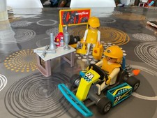 PLAYMOBIL atelier réparation karting mécaniciens vintage 