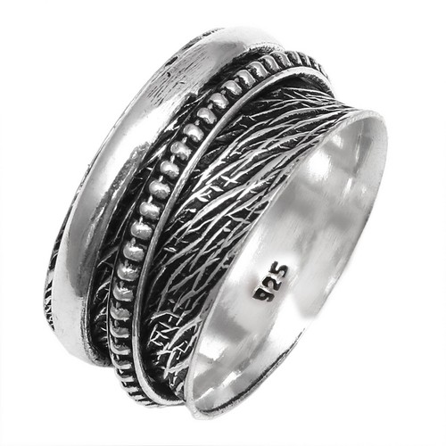 Bague toupie argent pour - argent,