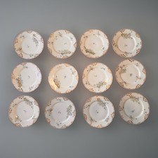 12 ASSIETTES ZN PORCELAINE DE LIMOGES 19EME ÉMAILLÉ ET OR TOP QUALITÉ