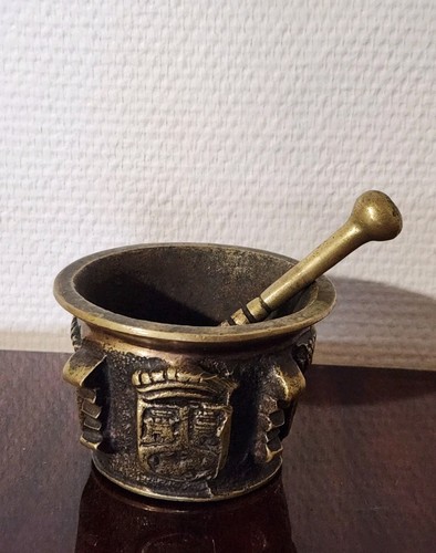 Ancien mortier bronze avec - ancien,