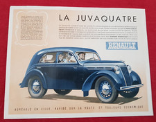 JUVAQUATRE  RENAULT dépliant brochures   publicitaires  concessionnaire voiture