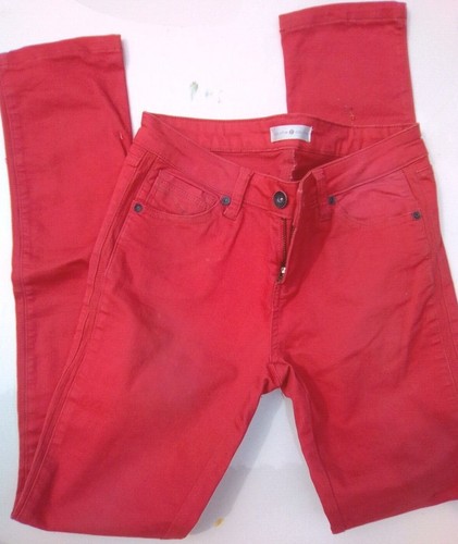 Jean rouge framboise cache - jean,