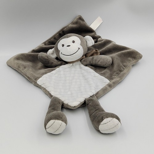 Doudou plat singe - gris, blanc