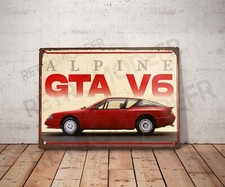 Plaque métal vintage Alpine GTA V6 Enseigne Garage Décoration Déco atelier