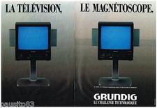 PUBLICITE ADVERTISING 095  1987  GRUNDIG  téléviseur magnétoscope ( 2pages)