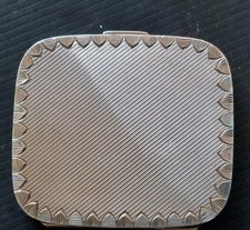 Poudrier miroir ARGENT gravé