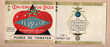 publicité vieux papiers Villeneve/lot étiquette FERRAND purée de tomates  P39665