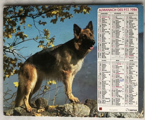 Calendrier almanach ptt 1986 - calendrier,