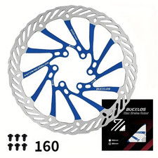 Disque de frein Vélo Avant / Arrière Bleu 160mm Bucklos