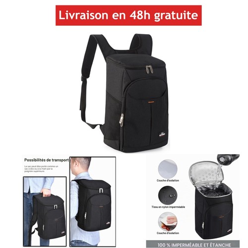 Sac dos isotherme 25l noir - dos,