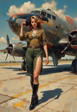 PLAQUE MÉTAL  pin up 30 X 20