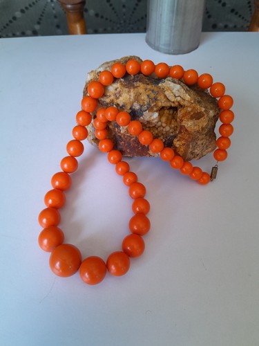 Collier orange grosses - collier,
