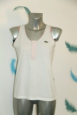 tee shirt débardeur blanc LACOSTE taille 40 fr 44i  EXCELLENT ÉTAT 