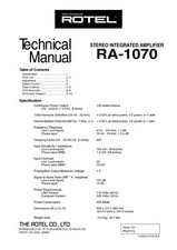 Manuel De Service Pour Rotel RA-1070