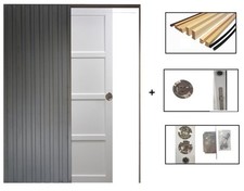 Porte Coulissante Tamera Blanc 4 Panneaux H204 X L63 + Systeme De Galandage Et K