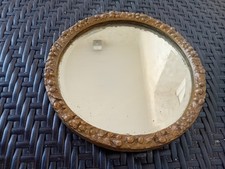 Ancien Miroir Circulaire Bois
