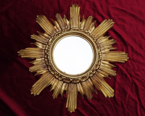 Miroir rond baroque antique - miroir,
