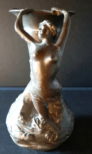 Vase étain signé ch - ,,