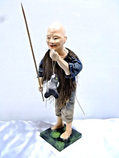 ANCIENNE POUPÉE ASIATIQUE PÉCHEUR CHINOIS CHINE DOLL CHINESE