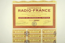 COMPAGNIE RADIO FRANCE ACTION DE JOUISSANCE PARIS 1955 + COUPONS