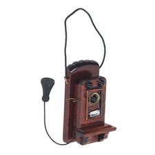 1: 12 Miniature Dollhouse Telephone Vintage Wall Mount Phone Dollhouse Wall