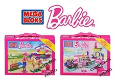 Lot 2 coffrets MEGA BLOKS BARBIE - KIOSQUE de BEAUTE + Soin pour PONEY figurines