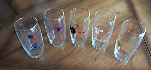 Lot verres bière - verres, vintage