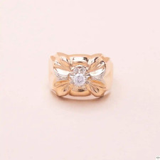 Bague Tank en or deux tons 18K