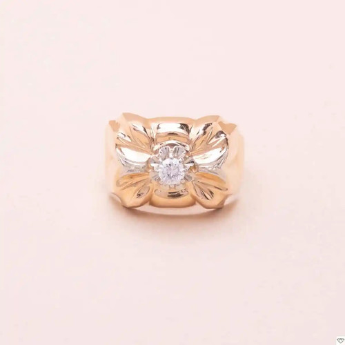 Bague tank deux tons - or,