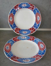 Ancienne assiette plate x 2 céramique Sarreguemines DV modèle Sonia - Faience