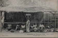 Zoo humain, Exposition de Toulouse, village noir, la cuisine ,1908 Carte postale
