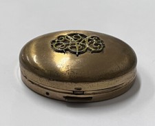 Ancienne Boîte Doré Poudrier Avec Miroir .Vendu En Etat . Voir Photos . Ref70336