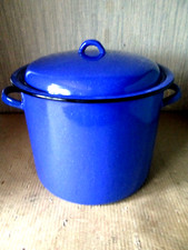 Grande MARMITE CASSEROLE FAITOUT tole email 29,5cm Cuisine Cooking Vintage c1960